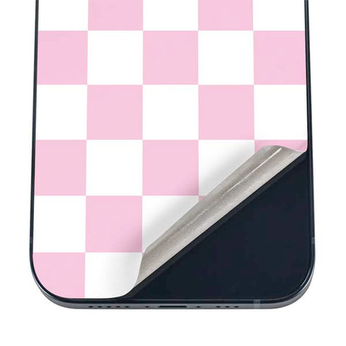 Pink and White Checkerboard iPhone 12 Mini Skin