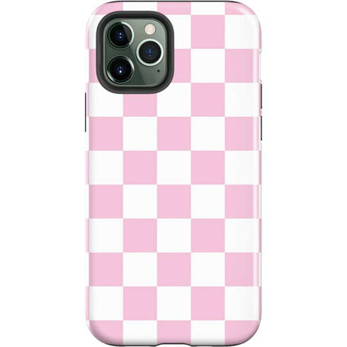 Pink and White Checkerboard iPhone 12 Pro Impact Case
