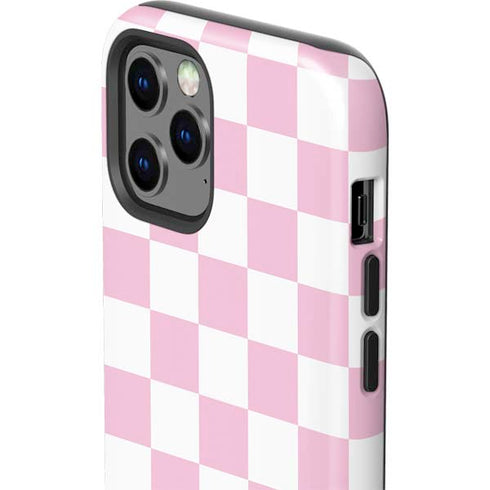 Pink and White Checkerboard iPhone 12 Pro Impact Case