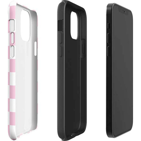 Pink and White Checkerboard iPhone 12 Pro Impact Case