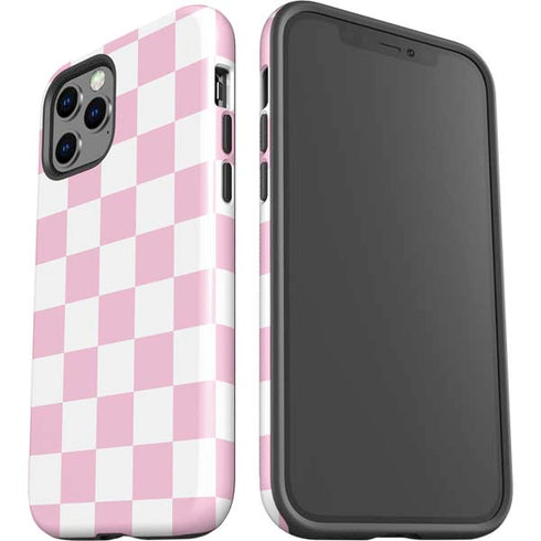 Pink and White Checkerboard iPhone 12 Pro Impact Case