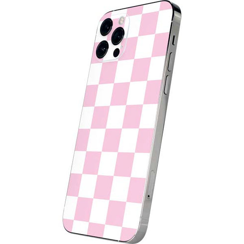 Pink and White Checkerboard iPhone 12 Pro Max Skin