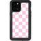 Pink and White Checkerboard iPhone 12 Pro Max Waterproof Case