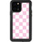 Pink and White Checkerboard iPhone 12 Pro Waterproof Case