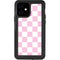 Pink and White Checkerboard iPhone 12 Waterproof Case