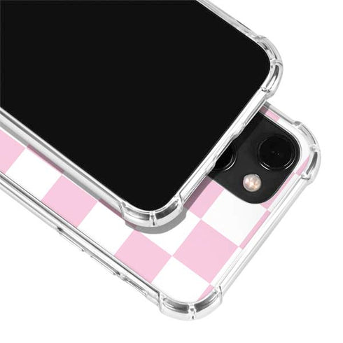 Pink and White Checkerboard iPhone 13 Clear Case
