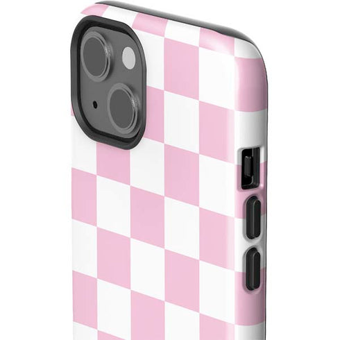 Pink and White Checkerboard iPhone 13 Impact Case