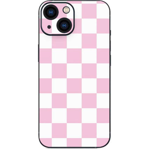 Pink and White Checkerboard iPhone 13 Mini Skin