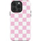 Pink and White Checkerboard iPhone 13 Pro Impact Case