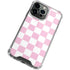 Pink and White Checkerboard iPhone 13 Pro Max Clear Case
