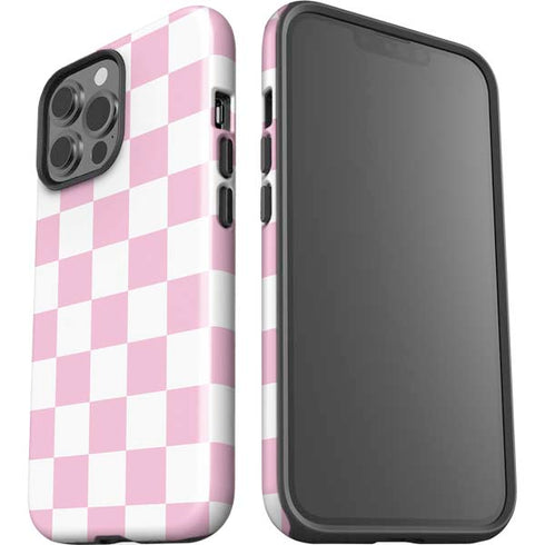 Pink and White Checkerboard iPhone 13 Pro Max Impact Case