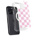 Pink and White Checkerboard iPhone 13 Pro Max MagSafe Case