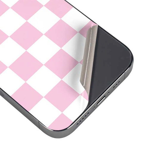 Pink and White Checkerboard iPhone 13 Pro Max Skin