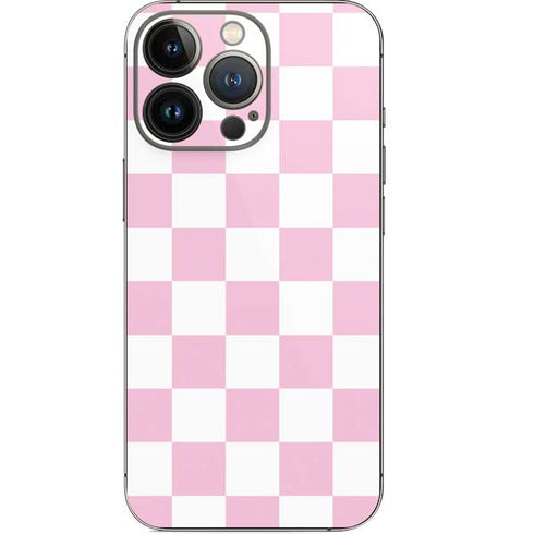 Pink and White Checkerboard iPhone 13 Pro Skin