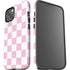 Pink and White Checkerboard iPhone 15 Plus Impact Case