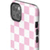 Pink and White Checkerboard iPhone 15 Impact Case