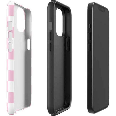 Pink and White Checkerboard iPhone 14 Impact Case