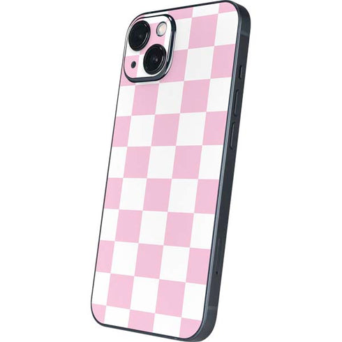 Pink and White Checkerboard iPhone 14 Plus Skin