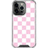 Pink and White Checkerboard iPhone 14 Pro Clear Case