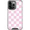 Pink and White Checkerboard iPhone 15 Pro Clear Case