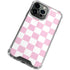 Pink and White Checkerboard iPhone 14 Pro Clear Case