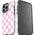 Pink and White Checkerboard iPhone 15 Pro Impact Case