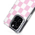 Pink and White Checkerboard iPhone 15 Pro MagSafe Case