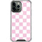 Pink and White Checkerboard iPhone 14 Pro Max Clear Case