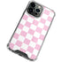 Pink and White Checkerboard iPhone 14 Pro Max Clear Case
