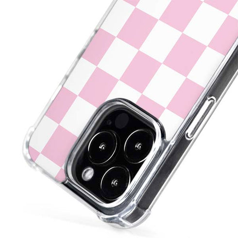 Pink and White Checkerboard iPhone 15 Pro Max MagSafe Case