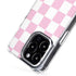 Pink and White Checkerboard iPhone 15 Pro Max MagSafe Case