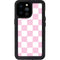 Pink and White Checkerboard iPhone 14 Pro Max Waterproof Case