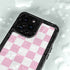 Pink and White Checkerboard iPhone 14 Pro Max Waterproof Case