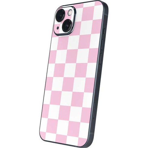 Pink and White Checkerboard iPhone 14 Skin