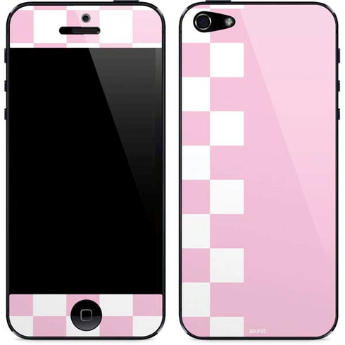 Pink and White Checkerboard iPhone 5/5s/5SE Skin