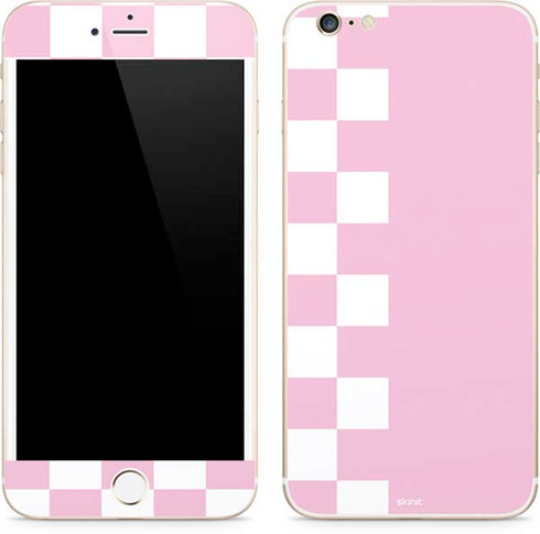 Pink and White Checkerboard iPhone 6/6s Plus Skin