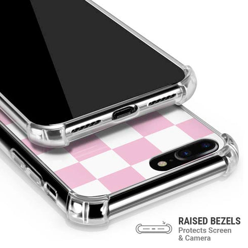 Pink and White Checkerboard iPhone 7/8 Plus Clear Case