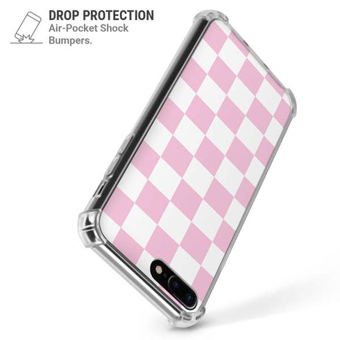 Pink and White Checkerboard iPhone 7/8 Plus Clear Case