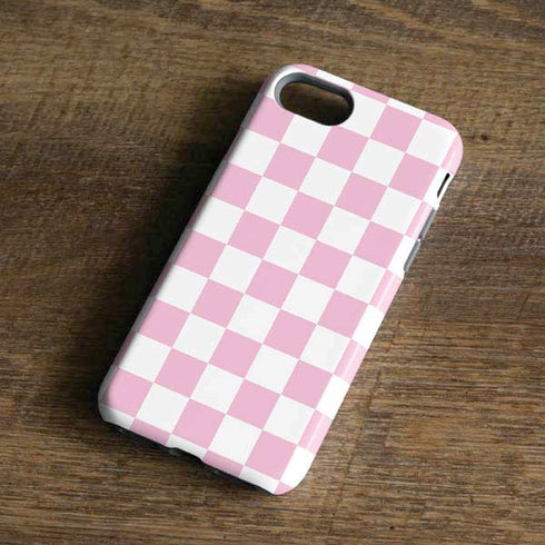 Pink and White Checkerboard iPhone 7 Pro Case