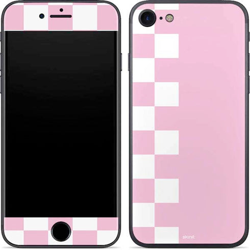 Pink and White Checkerboard iPhone 7 Skin