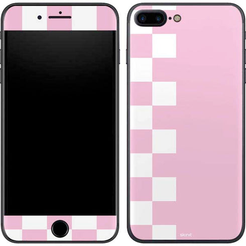 Pink and White Checkerboard iPhone 8 Plus Skin