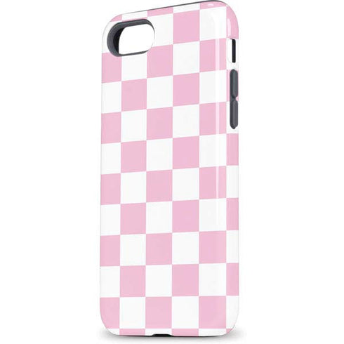 Pink and White Checkerboard iPhone 8 Pro Case