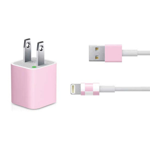 Pink and White Checkerboard iPhone Charger (5W USB) Skin