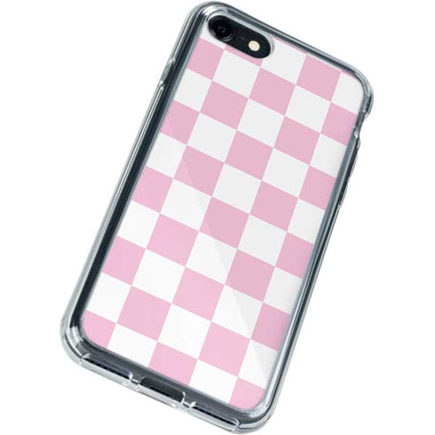Pink and White Checkerboard iPhone SE (2nd & 3rd Gen) Clear Case