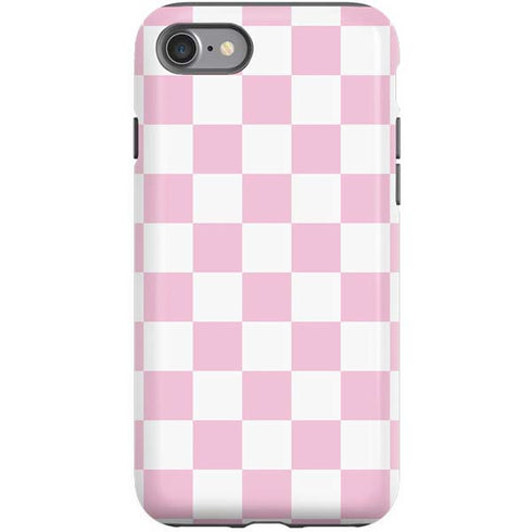 Pink and White Checkerboard iPhone SE (2nd & 3rd Gen) Pro Case