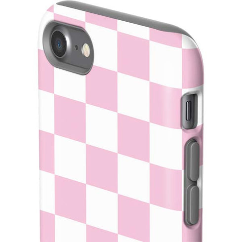 Pink and White Checkerboard iPhone SE (2nd & 3rd Gen) Pro Case