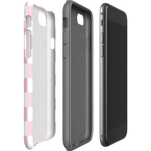Pink and White Checkerboard iPhone SE (2nd & 3rd Gen) Pro Case