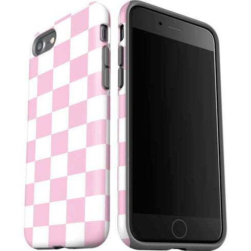 Pink and White Checkerboard iPhone SE (2nd & 3rd Gen) Pro Case