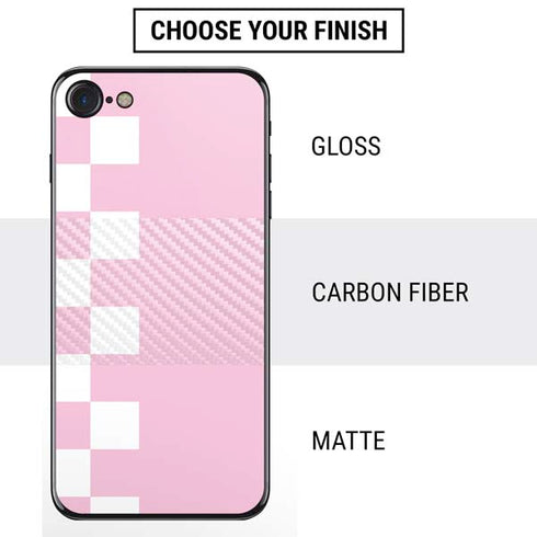 Pink and White Checkerboard iPhone SE (2nd & 3rd Gen) Skin