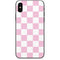 Pink and White Checkerboard iPhone X Skin